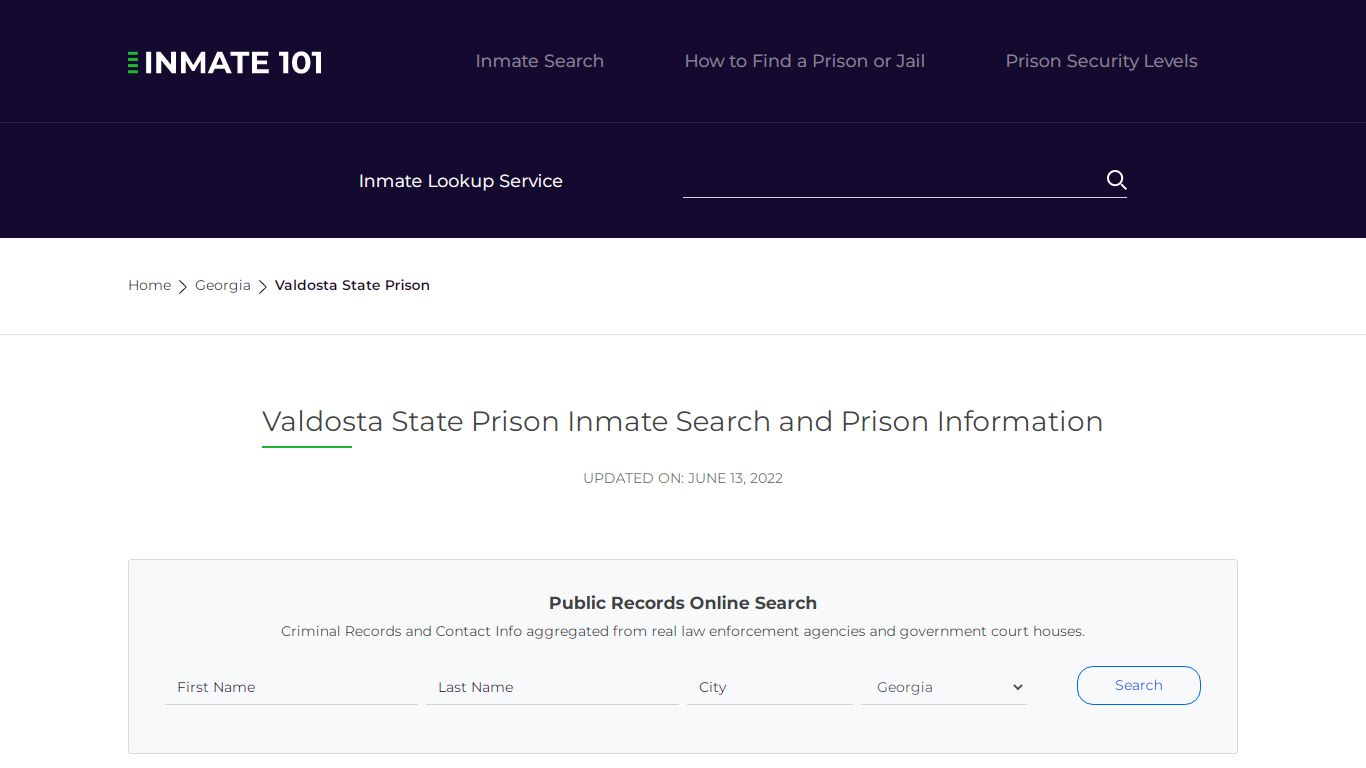 Valdosta State Prison Inmate Search, Visitation, Phone no ...