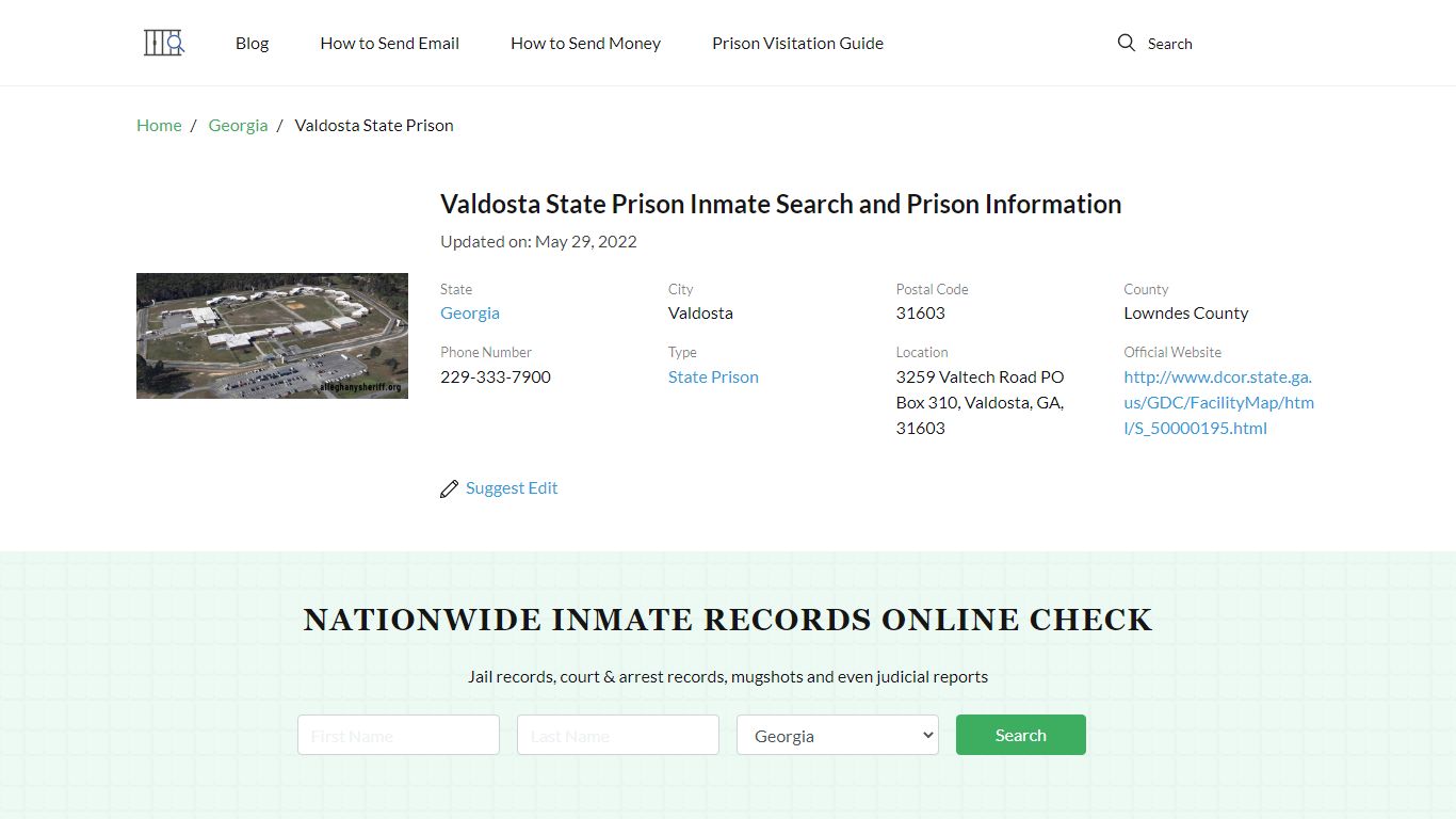 Valdosta State Prison Inmate Search, Visitation, Phone no ...